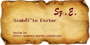 Szakáts Eszter névjegykártya